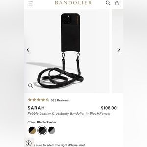 Bandolier iPhone X phone leather crossbody case. Used.